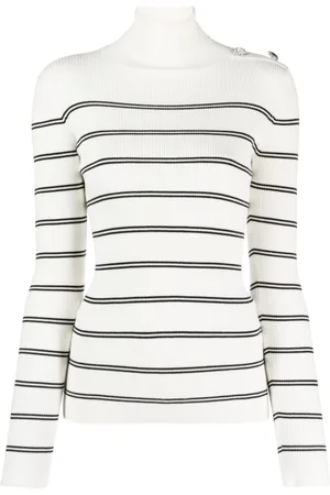 Liu Jo Striped roll-neck ribbed-knit jumper
