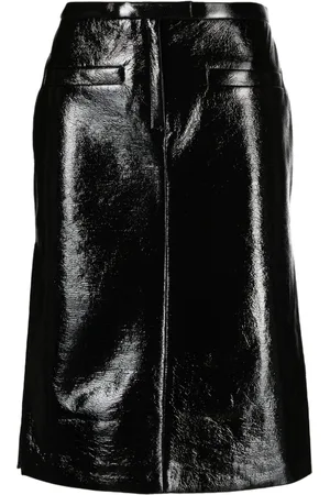 Courrèges Low-rise vinyl midi skirt