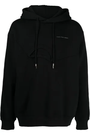 Feng Chen Wang Logo-embroidered layered-detail hoodie