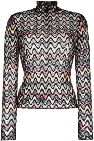 Missoni Zigzag woven-design high-neck top