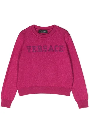 VERSACE Appliqué-logo crew-neck jumper