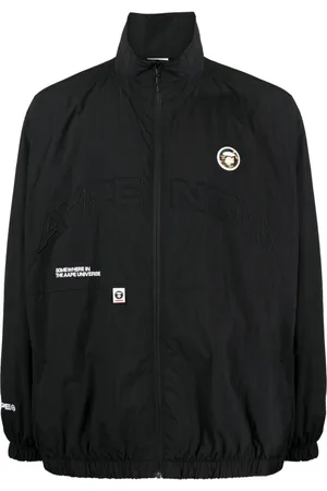 A Bathing Ape Logo-embroidered high-neck jacket