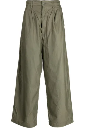 Comme des Garçons Pleated cotton cropped trousers