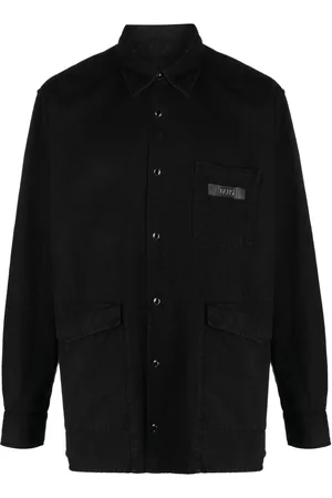 GCDS Logo-patch cotton shirt