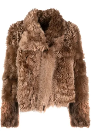 YVES SALOMON Shearling stand up-collar jacket