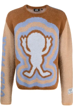 GCDS Wirdo Win Hairy jacquard jumper