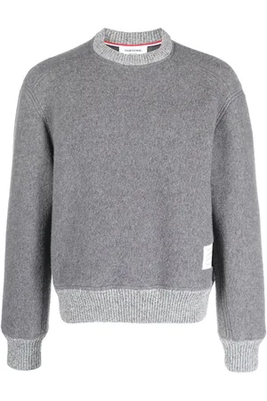Thom Browne Logo-patch crew neck jumper