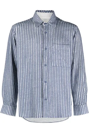 CRAIG GREEN Ripped striped cotton shirt