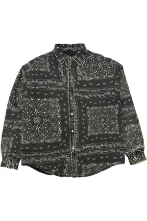 Purple Brand Bandana-print faded cotton shirt