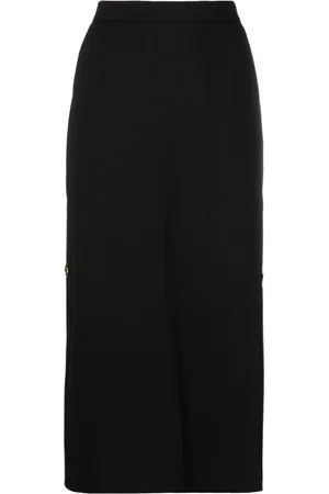 Pinko Logo-engraved button high-waisted skirt