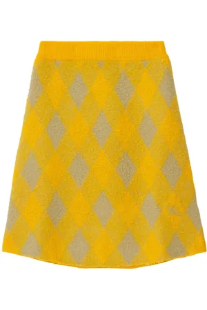Burberry Check-plaid wool skirt
