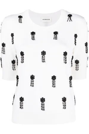 P.A.R.O.S.H. Bead-embellished fine-knit T-shirt