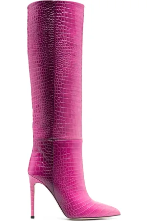 PARIS TEXAS Crocodile-effect 105mm leather boots