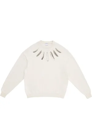 MARCELO BURLON Feather-print crew-neck jumper