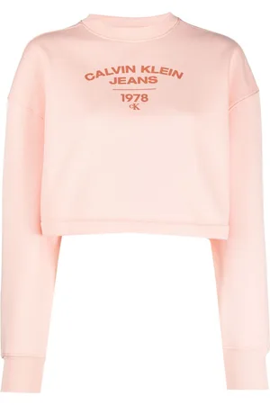 Calvin Klein Varsity logo-print cropped sweatshirt