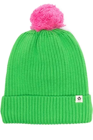 Mini Rodini Two-tone ribbed-knit beanie