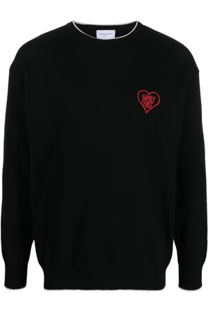 Family First Embroidered-logo crew-neck jumper