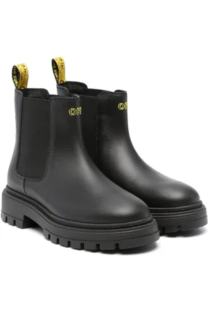 OFF-WHITE Logo-embroidered leather ankle boots