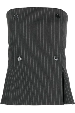 Ioana Ciolacu Pinstripe-pattern bandeau top