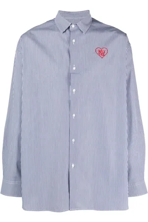 Family First Embroidered-logo striped shirt