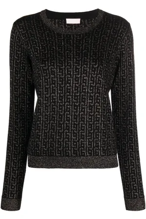 Liu Jo Crew-neck monogram-jacquard jumper