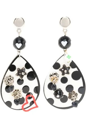 AMIR SLAMA Enamelled polka-dot pattern earrings