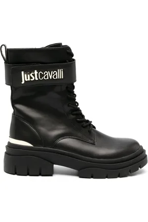 Roberto Cavalli Logo-plaque leather boots
