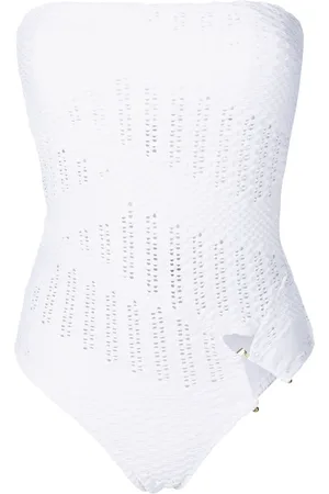 AMIR SLAMA Open-knit bandeau one-piece
