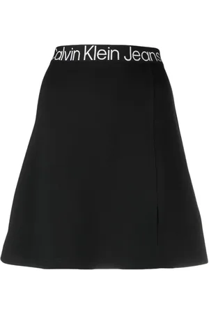 Calvin Klein Logo-waistband straight skirt