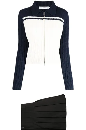 B+AB Cable-knit pleated skirt set