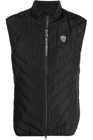 EA7 Logo-patch quilted padded gilet