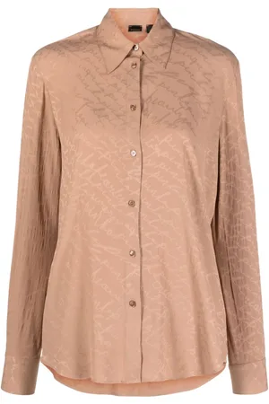 Pinko Logo-print satin-finish shirt