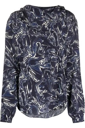 Isabel Marant Tiphaine marble-print silk blouse