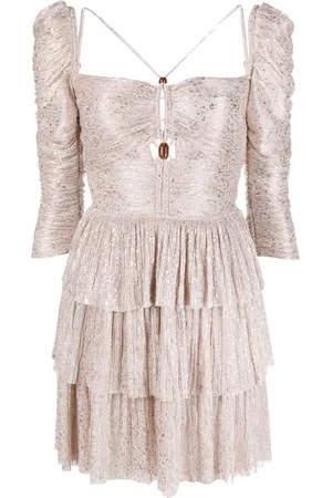 Sabina Musayev Plissé effect tiered mini dress