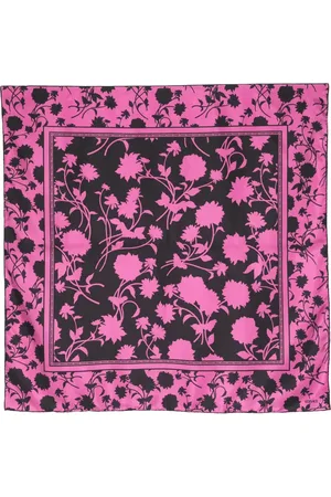 VERSACE Floral Silhouette-print silk foulard