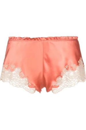 CARINE GILSON Calais-Caudry lace-trim silk shorts