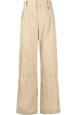 WOOYOUNGMI Logo-plaque cotton wide-leg trousers
