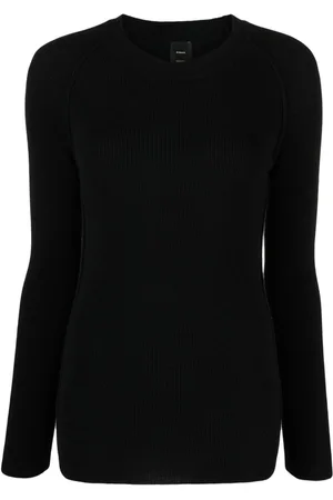 Pinko Round-neck ribbed-knit top