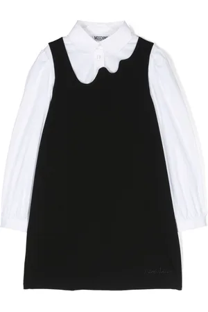Moschino Embroidered-logo long-sleeve dress