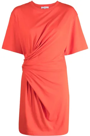 Frame Short-sleeve ruched-detail minidress