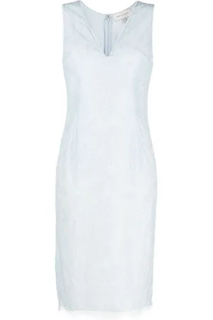 GEMY MAALOUF Chantilly lace V-neck midi dress