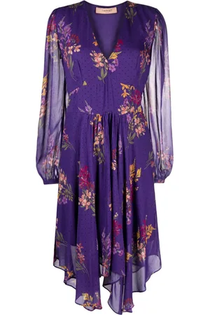 Twin-Set Floral-print georgette midi dress
