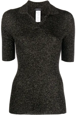 Fabiana Filippi Short-sleeved glitter polo shirt