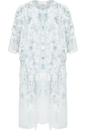 GEMY MAALOUF Floral-lace semi-sheer coat