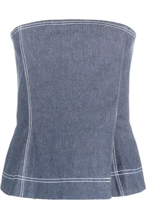 Ioana Ciolacu Contrasting-stitch bustier top