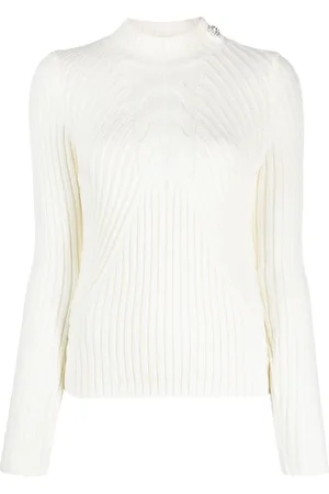 Liu Jo Embellished-button ribbed-knit jumper