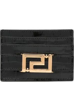 VERSACE Greca Goddess crocodile-embossed cardholder