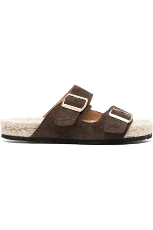MANEBI Double-buckle flat espadrilles