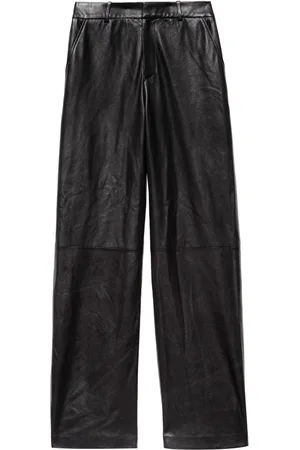 Frame Panelled leather high-waisted trousers