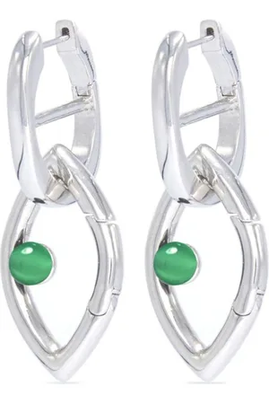 CAPSULE ELEVEN Chain Eye onyx-stone earrings
